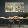 thumbnail image 2 of IDEA4WALL Extra Large Framed Canvas Print Wall Art Winter Cityscape Street Scene in Snow Illustrations Urban Fine Art Oversized Artwork Relax/Calm for Living Room - 60"x30", 2 of 5
