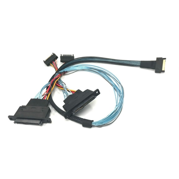 ‌MCIO 74P - to 2 x SFF-8639 U.3 Cable - 75CM