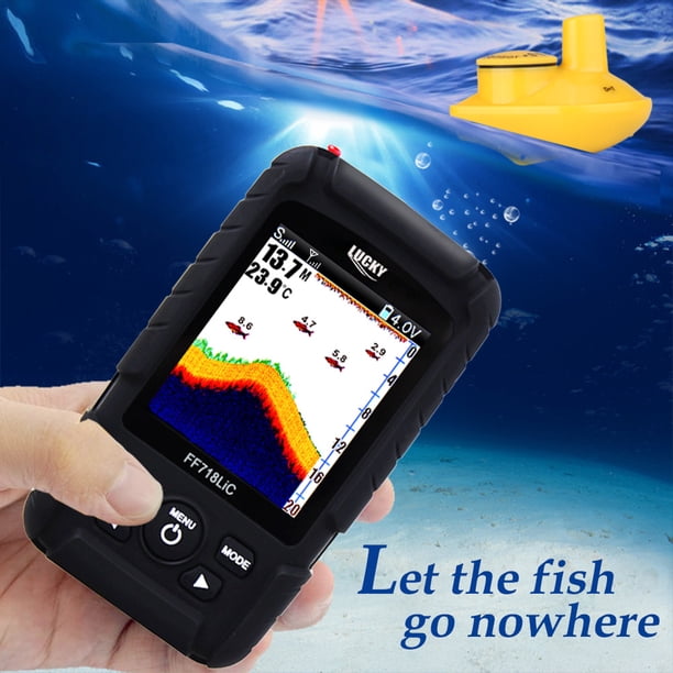 LUCKY Détecteur De Poissons Portable Sans Fil/Filaire Étanche - Sonar 125kHz/200kHz, Profondeur Jusqu'à 100m, Pour Pêche Kayak, Glace, Mer, Bateau