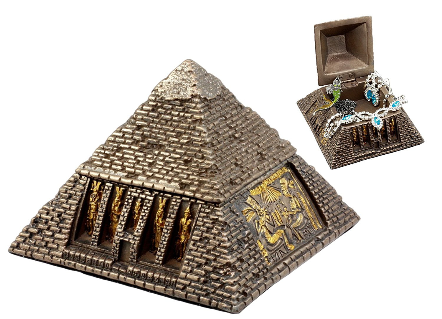 Ancient Egyptian Sandstone Color Bastet Jewelry Box Keepsake Figurine Statue 