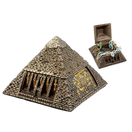 Ebros Bronzed Egyptian Pharaohs Gods & Deities Pyramid Jewelry Box Figurine