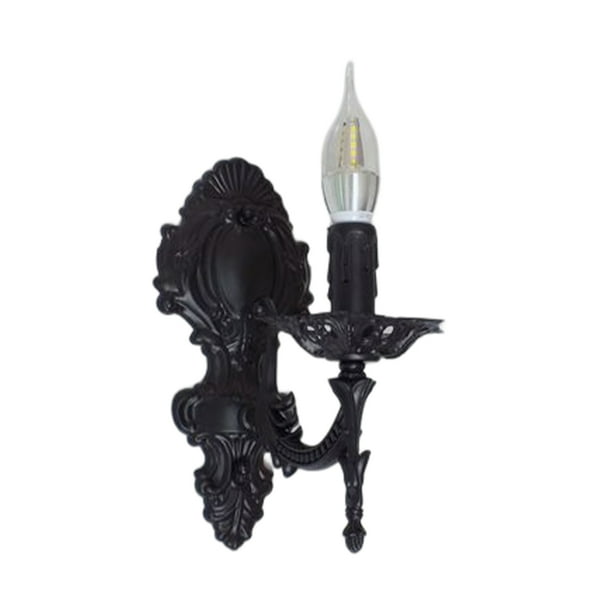 Bewildely Luz de montada en la pared, lámpara de pared de estilo europeo, herramienta de iluminación decorativa para sala de estar, pasillo, Iluminación y accesorios Negro Bewildely HA072998-01