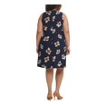 thumbnail image 2 of TOMMY HILFIGER Womens Navy Stretch Floral Sleeveless Crew Neck Above The Knee Wear To Work Shift Dress Plus 16W, 2 of 4