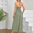 thumbnail image 4 of Nmnitkp Women's Backless Paisley Beach Dress Halter Neck Ruffle Plunging V Spaghetti Straps Maxi Summer, 4 of 5