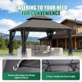 thumbnail image 5 of LazySunsets 12'x 10' Patio Gazebo Double Roof Protection All-Weather Outdoor Shelter Features Insect Screens for Backyard, Lawn, (Gray), 5 of 9