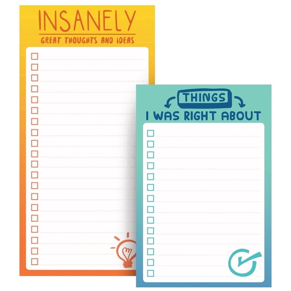 T Marie Brand 8x4” and 6x4" Funny to-Do List Notepad Set - Pack of 2 - 80 Sheets Each