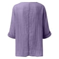 thumbnail image 4 of CAIXIA Women's Casual V Neck Summer Tee Stylish Solid Color Top For Easy Outfit Pairing With Jeans And Pants Dressy Blouses For Women,Purple, 4 of 5