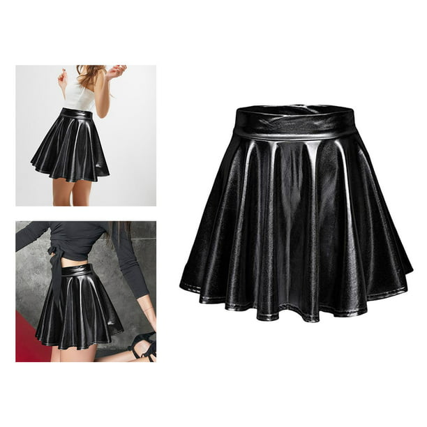 A Line Pleated Skirt, Clothing Accessories Costume Versatile Comfortable  Fashion Black Small 