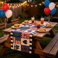 thumbnail image 6 of Tepsmf Independence Day Table Flag Red White Blue Star Striped Floral Print Dining Table Decoration, 6 of 6
