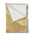 thumbnail image 2 of Seashells Soft Flannel Fleece Throw Blanket, Little Seashell on Golden Yellow Sand Sea Coastal Theme Beach Art Print, Cozy Plush for Indoor and Outdoor Use, 60" x 80", Sand Brown, by Ambesonne, 2 of 5