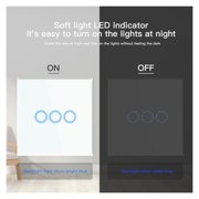 1/2/3Gang Touch Light Switches Glass Panel Wall Touch Screen Switch White Home Led Power Switches Blue Backlight ,Easy to Installation