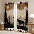 thumbnail image 2 of Homewish Wild Deer Elk Curtains Pack of 2 (42x84 Each),Tropical Plant Pine Tree Curtains Blackout,Rustic Farmhouse Cabin Bedroom Curtains For Girls Boys,Ultra Soft Home Decor, 2 of 6