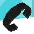thumbnail image 4 of 22mm Shark Mesh Stainless Steel Watch Band Strap Folding Clasp Watchband (Long Pattern Black), 4 of 8