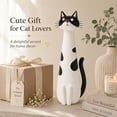 thumbnail image 6 of Cat Vase for Flowers, Quirky Handcrafted Kitty Planter, Whimsical Small Bloom Vase, Boho Desk Shelf Decor, Unique Gift for Cat Lovers (White), 6 of 6