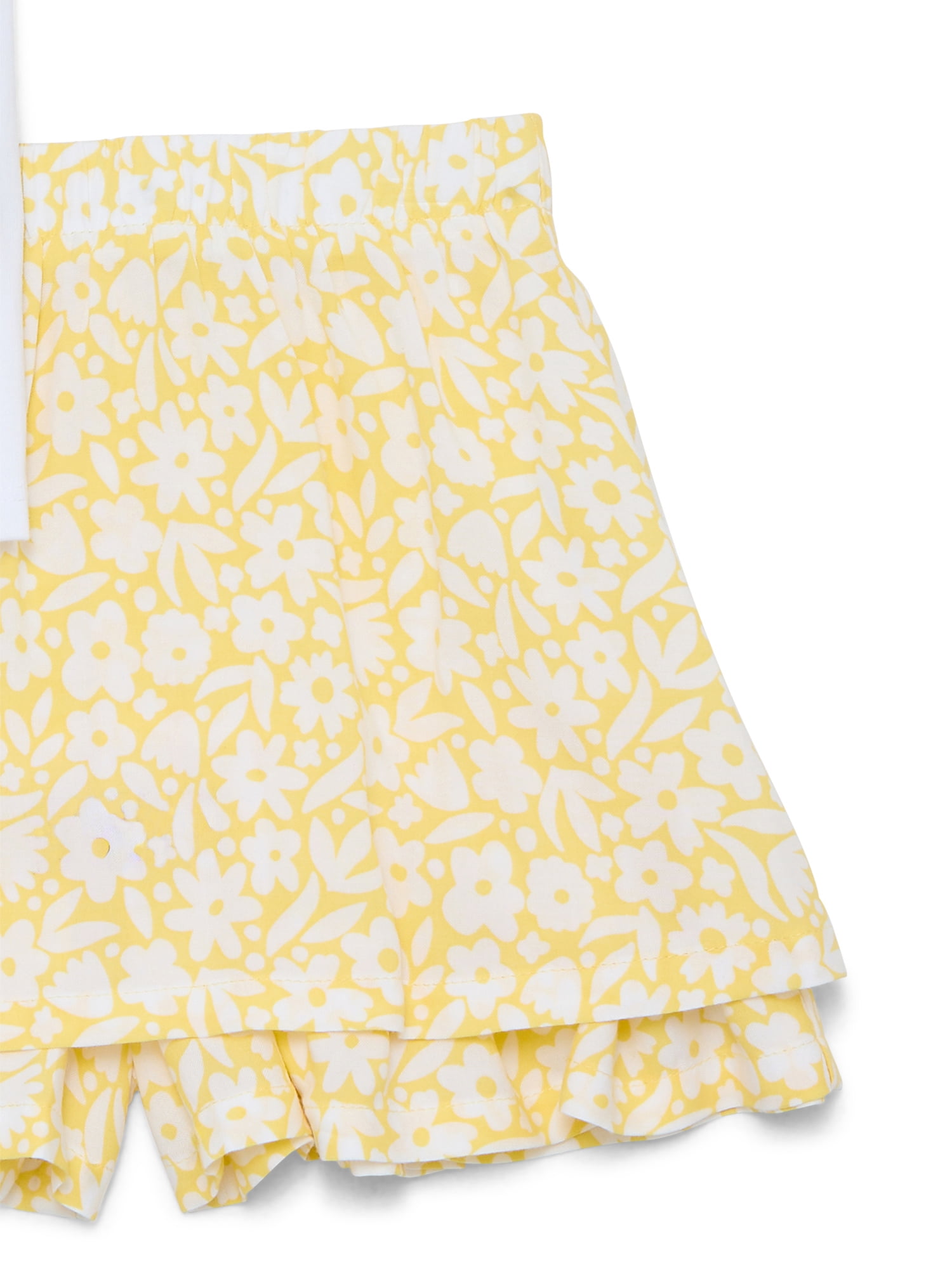 Wonder Nation Toddler Girls Top and Skort Set, 2-Piece, Sizes 12M-5T