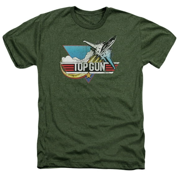 Top Gun - Distressed Logo - Heather Short Sleeve Shirt - Small