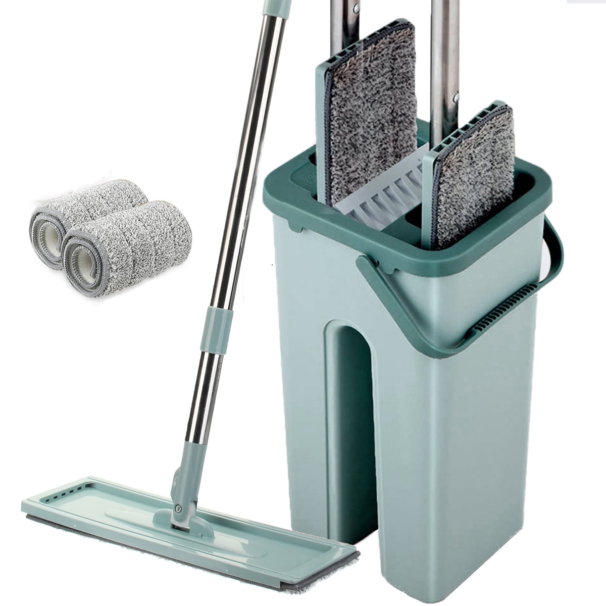 Flat Floor Mop and Bucket Set for Home Floor Cleaning, Hands Free Floor