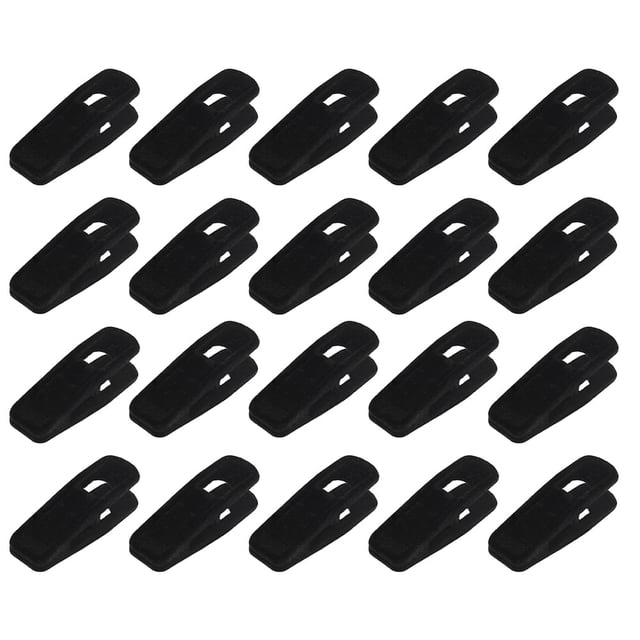 20Pcs Non Slip Velvet Hangers Clips Ivory Strong Finger Flocked Clips Pant Clothes