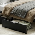 thumbnail image 6 of ENTU Queen Size Platform Bed Storage Drawers Metal Daybed Frame Round Pipe Low Profile Black, 6 of 25