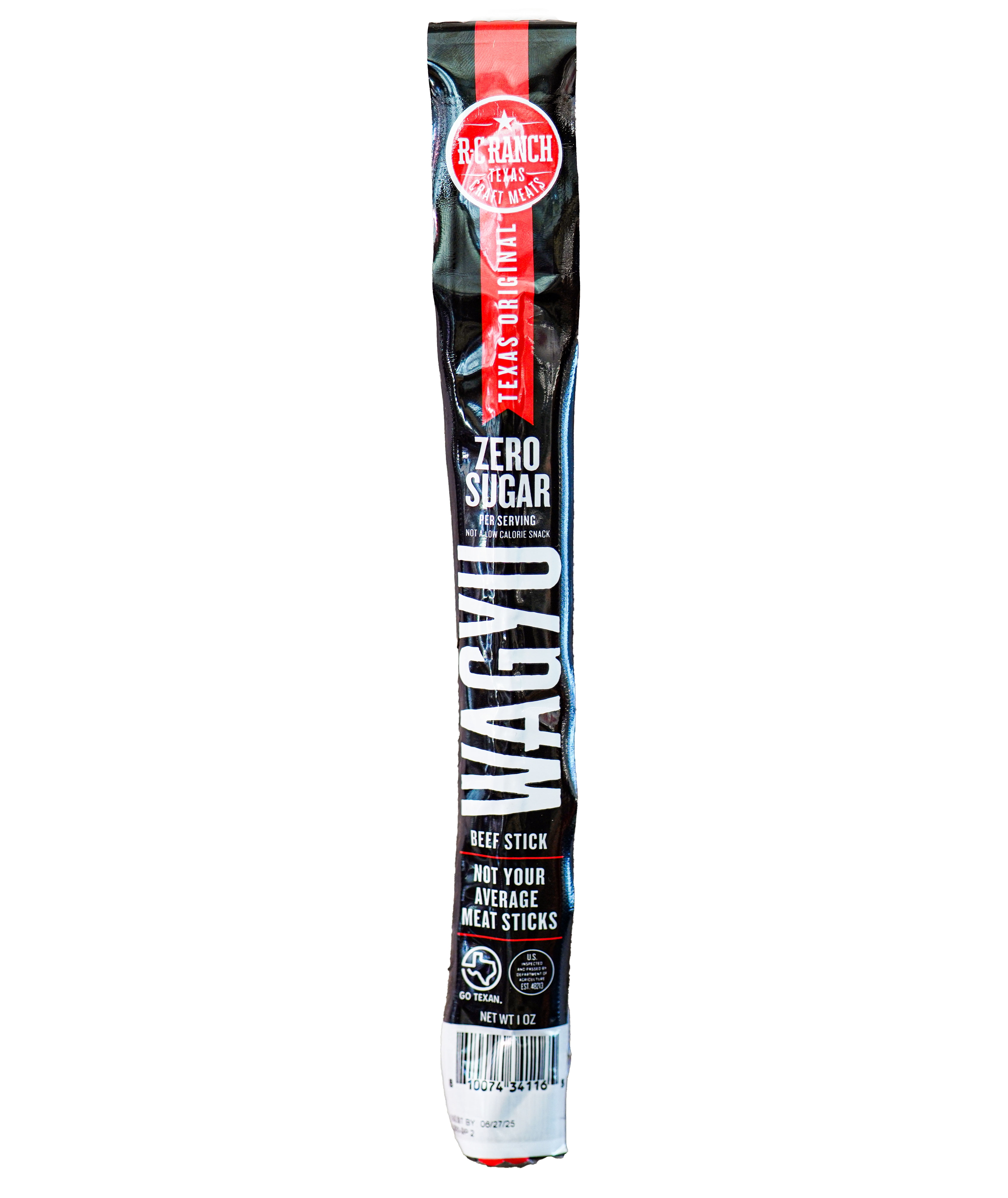 R-C Ranch Wagyu Beef Stick 1oz Single Stick, Original Zero Sugar (24 Sticks)