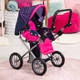 thumbnail image 3 of Cochecito de bebé Bayer Design City Star con lunares azul/rosa, 3 of 7