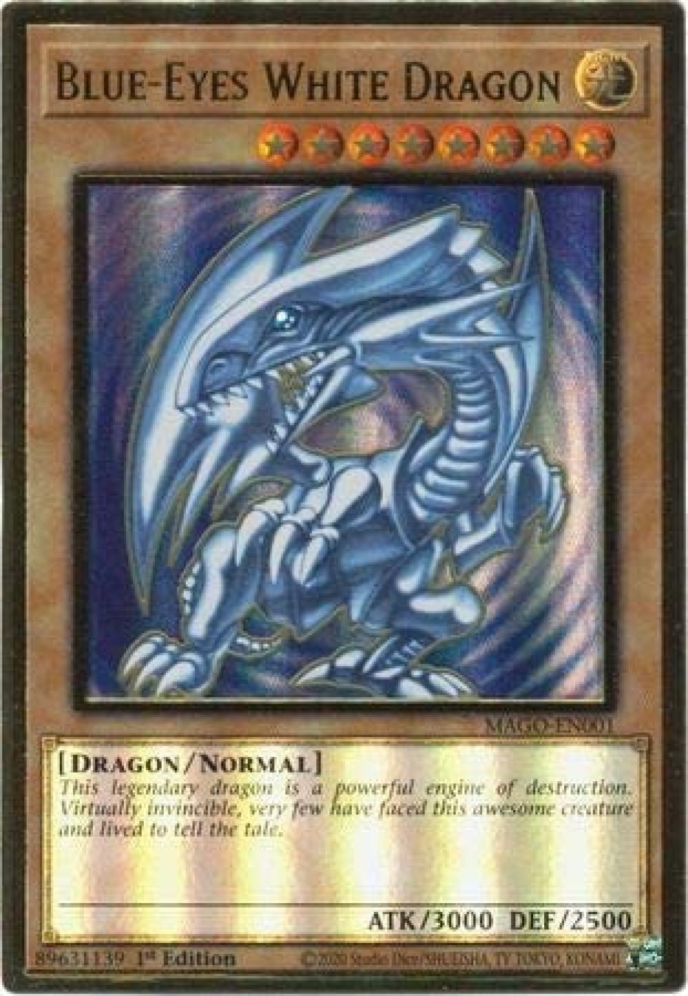 Blue-Eyes White Dragon - MAGO-EN001 - Premium Gold Rare - 1st