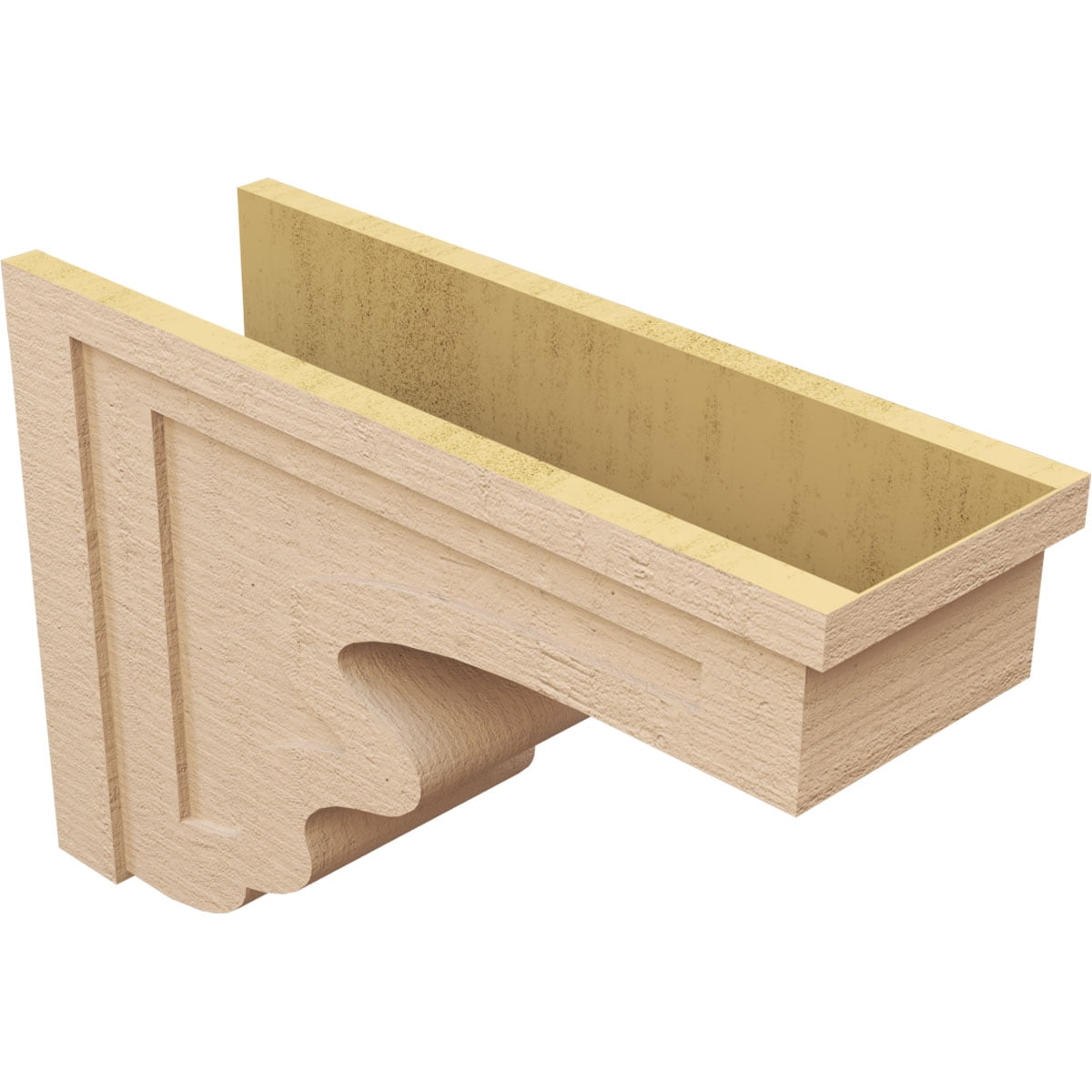 12"W x 36"D x 24"H Classic Highland Rough Cedar Woodgrain TimberThane Corbel, Primed Tan