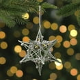 thumbnail image 2 of Northlight 5" Glitter Green Iron Wire Starburst with Beads Christmas Ornament, 2 of 4