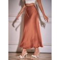 thumbnail image 5 of Skirt for Women Elegant High Waisted A Line Satin Skirts Midi Bodycon Skirt Brown XL, 5 of 9