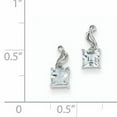 thumbnail image 2 of Sterling Silver Rhodium Plated Dia. Aquamarine Square Post Earrings (11 X 4) Made In Thailand qe9975aq, 2 of 2