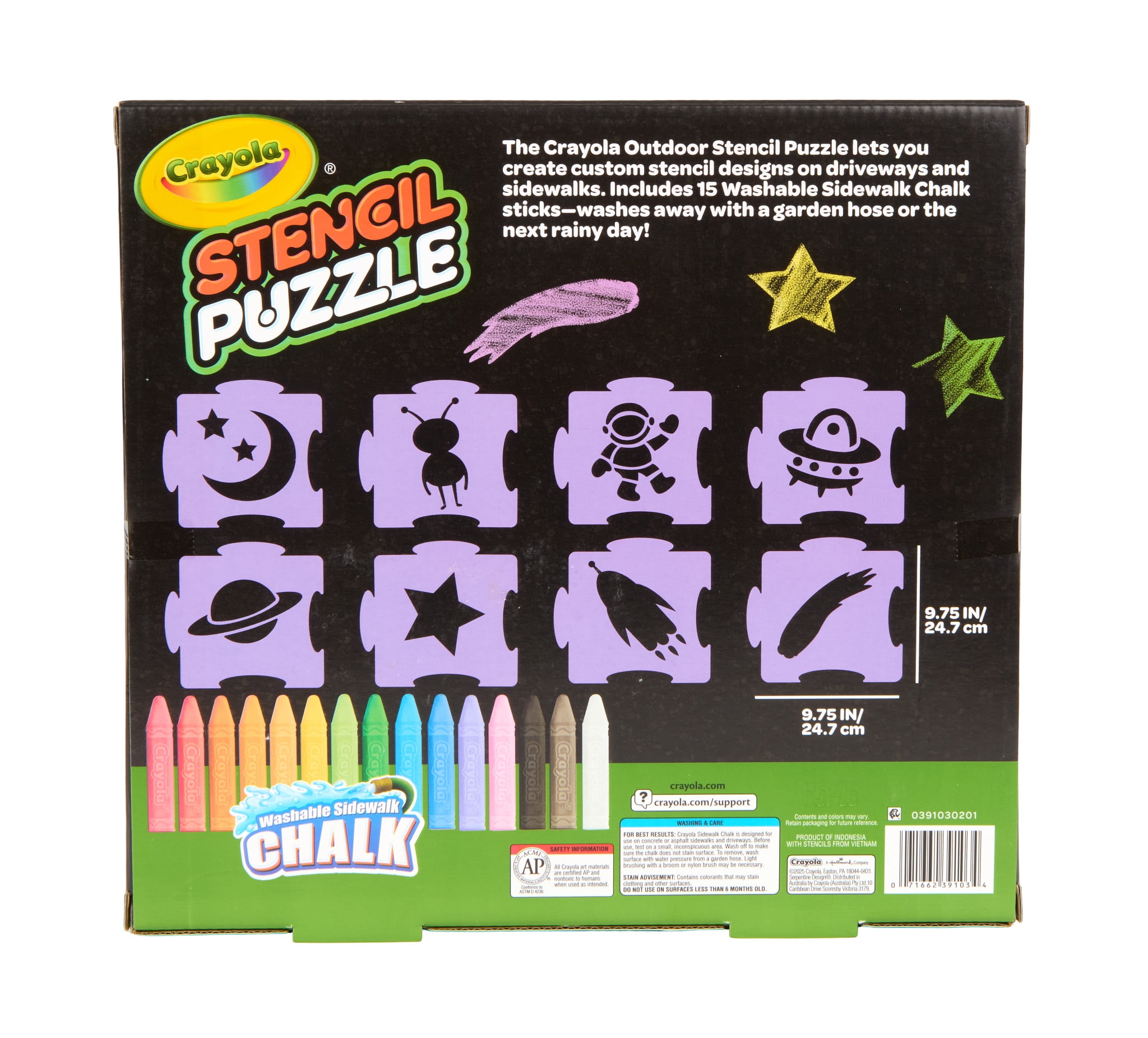 Crayola Sidewalk Chalk Stencils (8ct), Outdoor Games for Kids