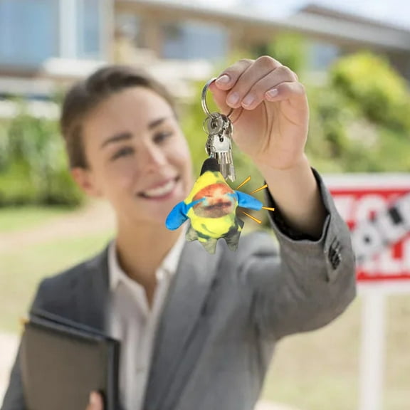 Sound Making Banana Cat Keychain Cute Meow Doll Charm Cat Lover Gift for Bags Keys