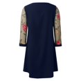 thumbnail image 4 of Women's Casual Tennis Dress for Women Solid Lace Splice Sleeve Hollow Round Neck Loose Dress Everyday Easygoing Attire Blue XXL, 4 of 4