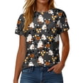 thumbnail image 5 of Akiihool Vintage Halloween Shirt Womens Halloween Short Sleeve Crew Neck Shirts Fall Halloween Funny Skull Graphic Length Sleeve Top Spooky Season Tees (Dark Gray,4XL), 5 of 9