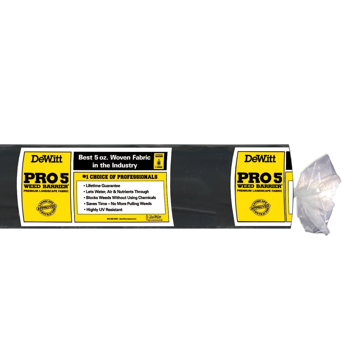 DeWitt Pro-5 Weed Barrier Fabric 5 oz, Heavy-Duty Woven Weed Control, 4x250 & 5x250 Feet