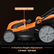 LawnMaster MEB1216K 16-Inch Corded Electric Lawn Mower, 12AMP, Folded, 5 Heights, 8-Gallon Bag, Lightweight for Small & Medium Lawns