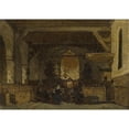 thumbnail image 2 of Johannes Bosboom 24x18 Black Ornate Framed Double Matted Museum Art Print Titled: Interior of the Church in Maasland (C. 1870 - C. 1875), 2 of 5