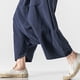 thumbnail image 5 of Pantalones cortos de algodón para hombre: largo hasta la rodilla, pierna ancha, color liso, ropa de diario para primavera/verano., 5 of 8