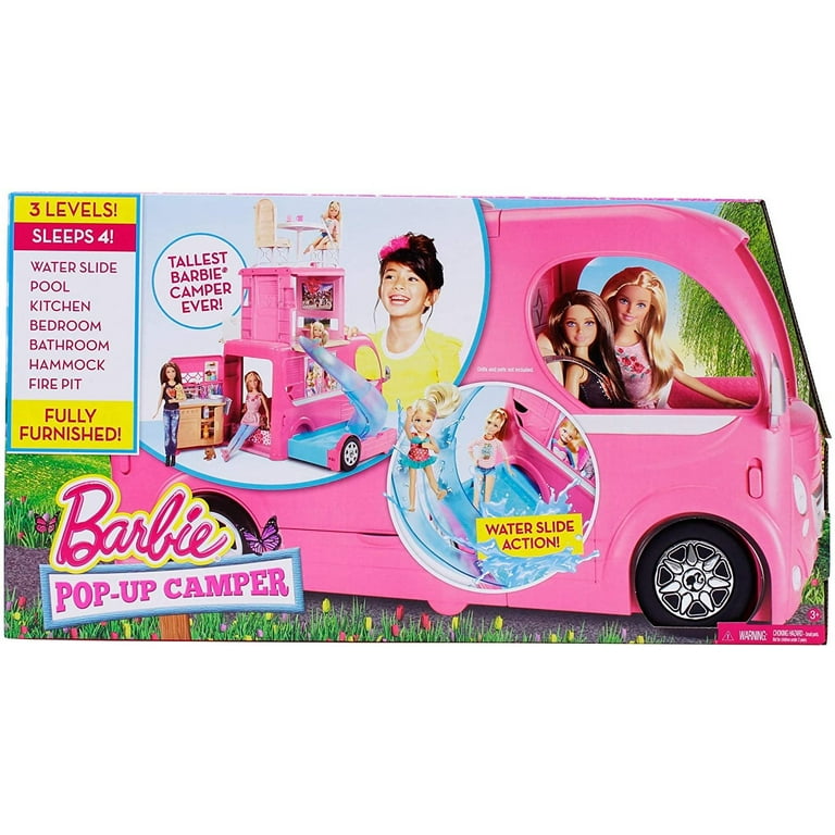 New Barbie Pop-Up Camper Play Set with 3 Levels of Fun and Pool Toy Review.  DisneyToysFan. - video Dailymotion