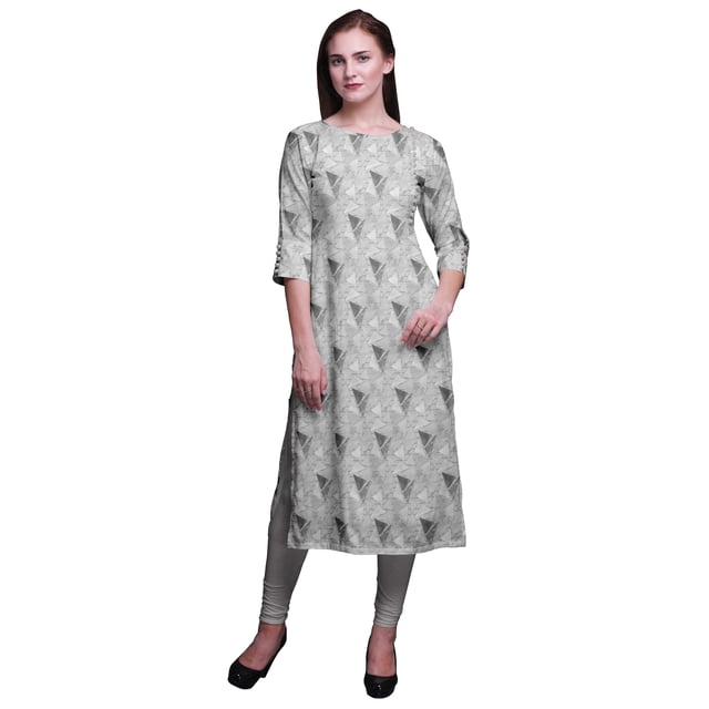 Bimba Kurta à Manches 3/4 Imprimée Kurti Droite Vêtements d'Été pour Femmes