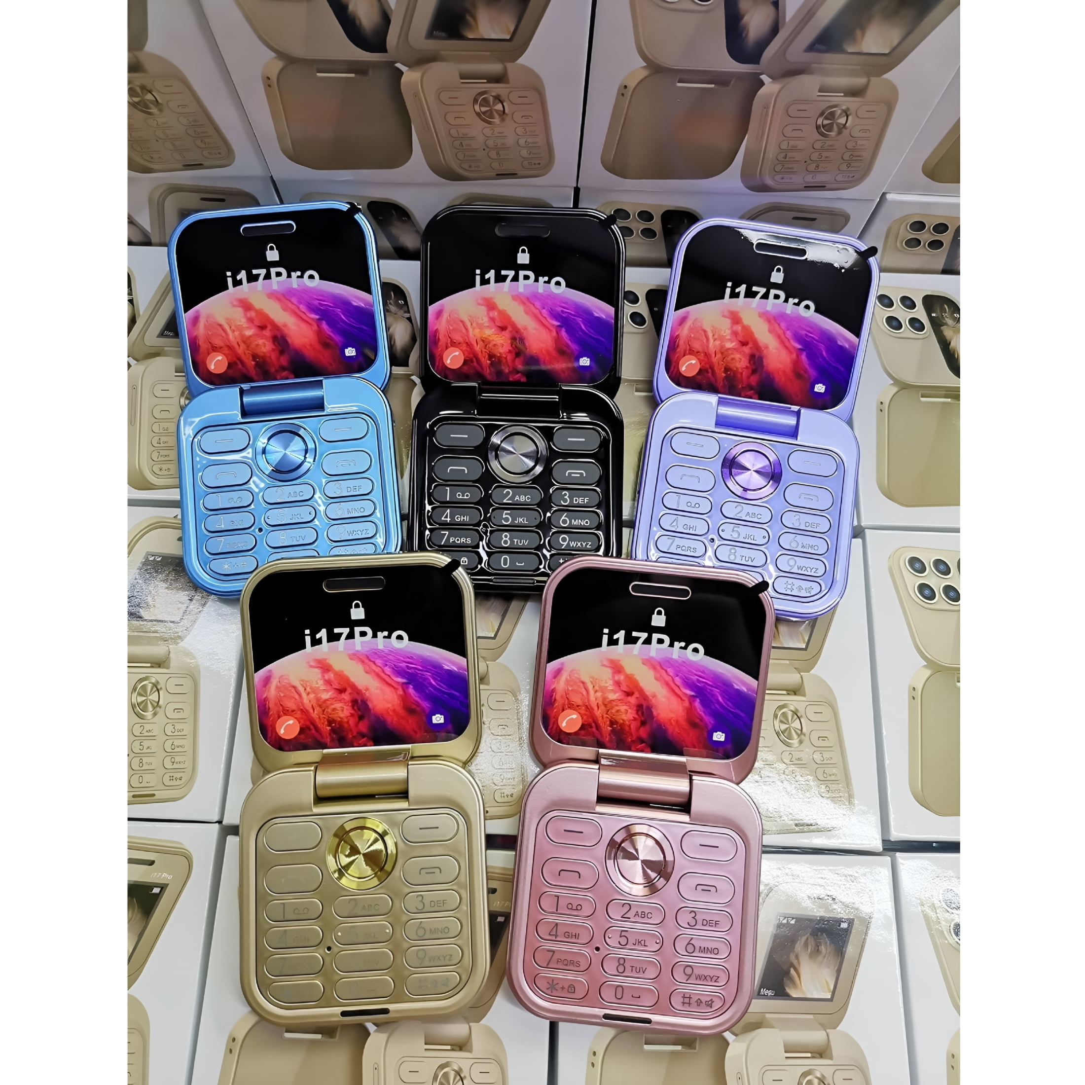 GJX New Mini Flip Phone-Unlocked 2G Cell Phone for Seniors,Large Buttons,Dual Screens,Long-Lasting Battery,Clear Sound,Compact&Easy-To-Use Design