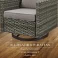 thumbnail image 6 of PARKWELL Contemporary Outdoor Swivel Rocking Chair Set of 2,Patio Wicker Swivel Lounge Glider Chair for Porch Balcony Yard,Gray/Gray, 6 of 8