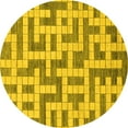 thumbnail image 1 of Ahgly Company Indoor Round Solid Yellow Modern Area Rugs, 6' Round, 1 of 4