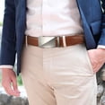 thumbnail image 6 of SENDEFN Men's Leather Belt Automatic Ratchet Buckle Slide Belt for Dress Casual Trim to Fit with Gift Box, 6 of 6