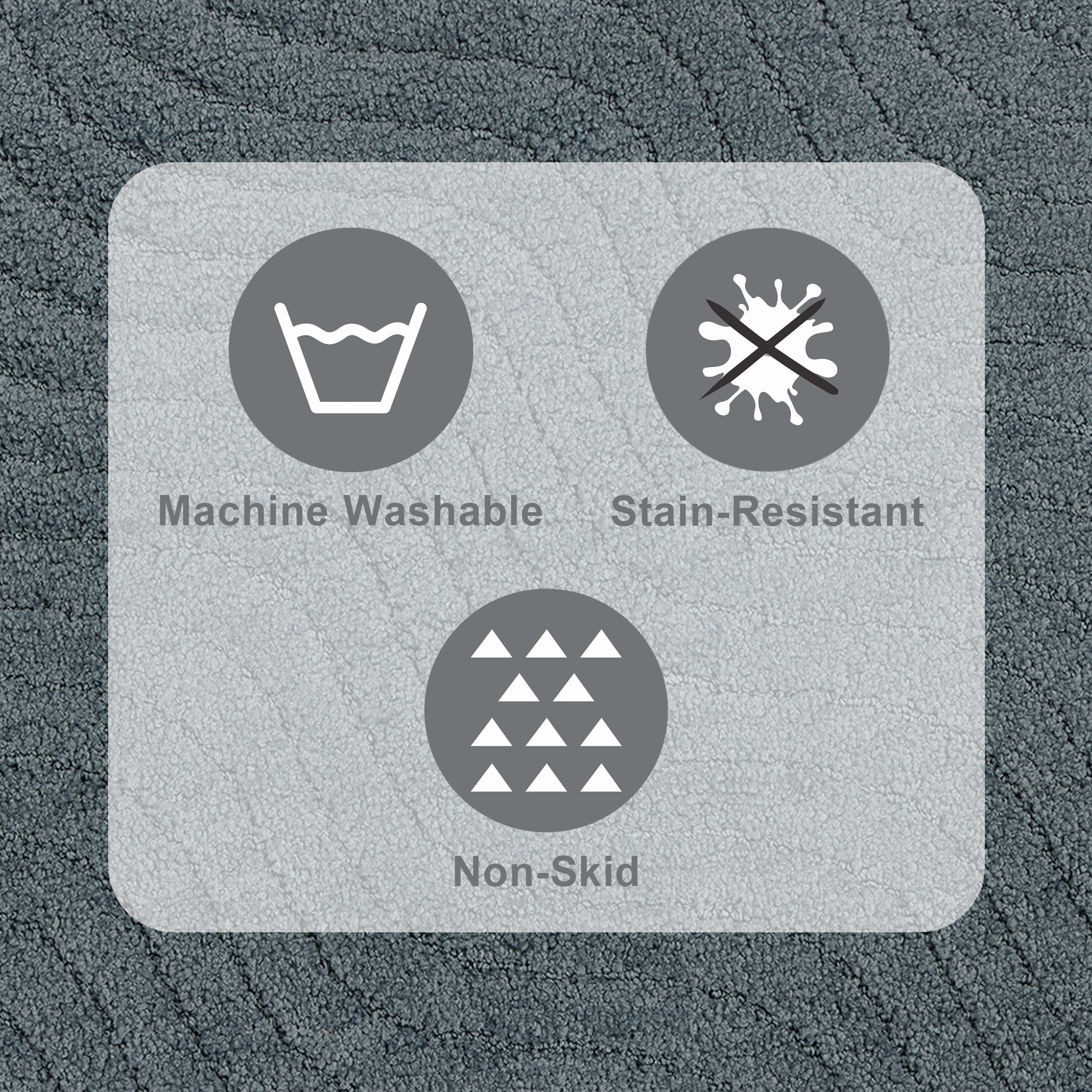 Mainstays Tufted Waves 2-Piece Bath Rug Set, Soothing Gray, 17 in x 24 in & 20 in x 30 in