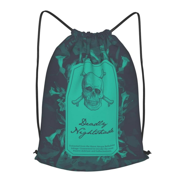 XMXT Waterproof Gym Bag, Retro Skull Sticker Pattern Drawstring