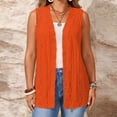 thumbnail image 2 of Sleeveless Cardigan for Women, Casual Solid Color Open Front Vest Top, Lightweight Layering Piece for Plus Size, 2 of 9