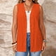 thumbnail image 2 of Tops sin Mangas de las Mujeres Casual con Color Sólido, Estilo de Cárdigan de Tamaño Grande para el Uso Diario de Ocio de Primavera Verano, 2 of 9