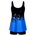 thumbnail image 4 of Women Conservative Print Strappy Back Set Two Piece Swimsuits Swimdress, 4 of 5