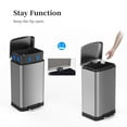 thumbnail image 4 of BinMax Stainless Steel Wastebasket 40L Garbage Bin Soft Close Step on Trash Can for Kitchen,Silver, 4 of 10